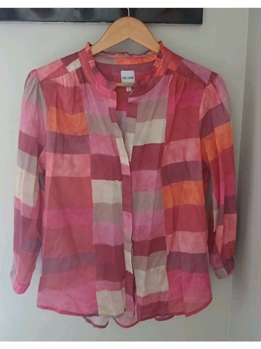 NIC+ZOE Sunset Plaid Girlfriend Shirt